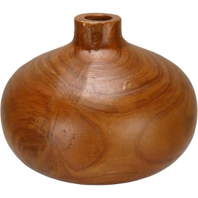 Vaso Decorativo Enfeite Home&co Madeira 23x17x17cm Natural