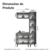 Conjunto Gabinete Para Banheiro 120cm 5 Portas Nice Madesa 03 Cinza