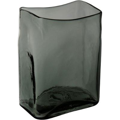 Vaso Decorativo Enfeite Retangular Vidro 23x18x13cm Fumê