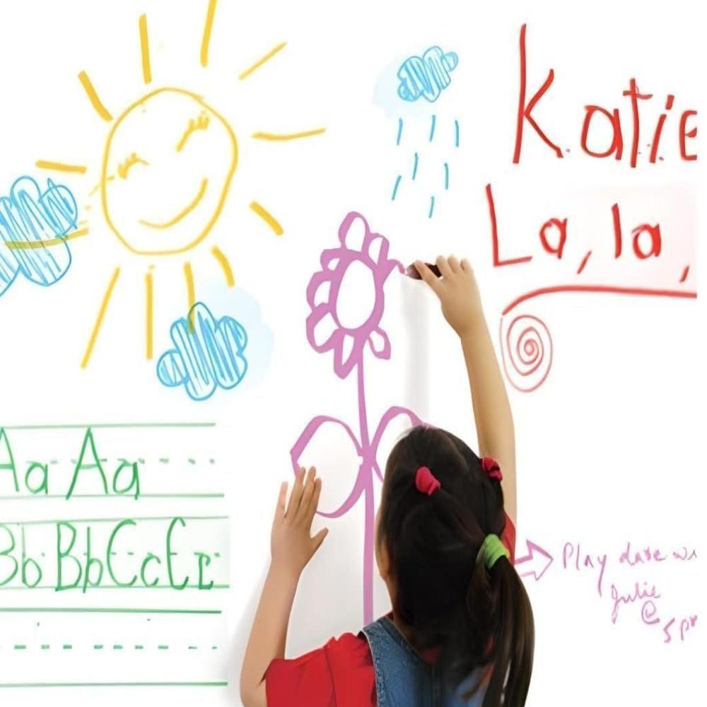 Adesivo Lousa Quadro Branco Papel Parede Fosco Escrever Adulto Infantil Escritorio Escola 2mx45cm Envelopamento Lavavel - 7