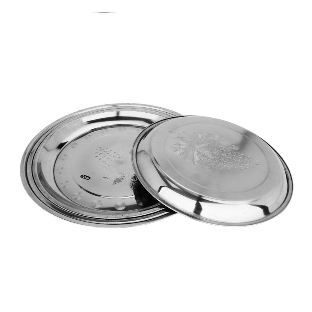 Bandeja Inox Redonda Garcom Restaurante 34cm Prato Profissional Bar Pizza - 7