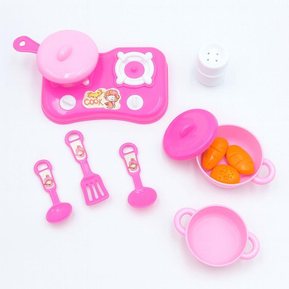 Casinha Kit Cozinha Infantil Fogão Panelinhas 10 Peças Brinq - 2