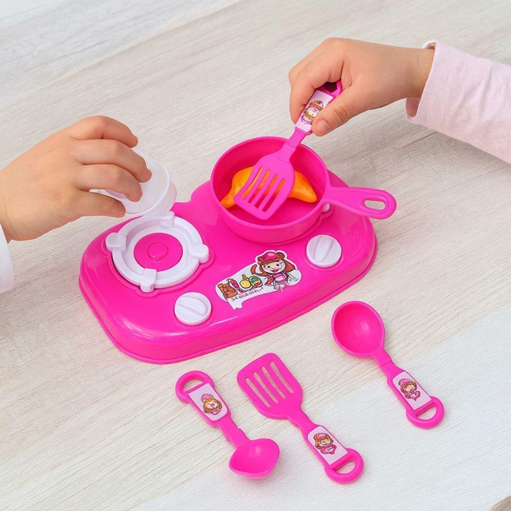 Casinha Kit Cozinha Infantil Fogão Panelinhas 10 Peças Brinq - 3