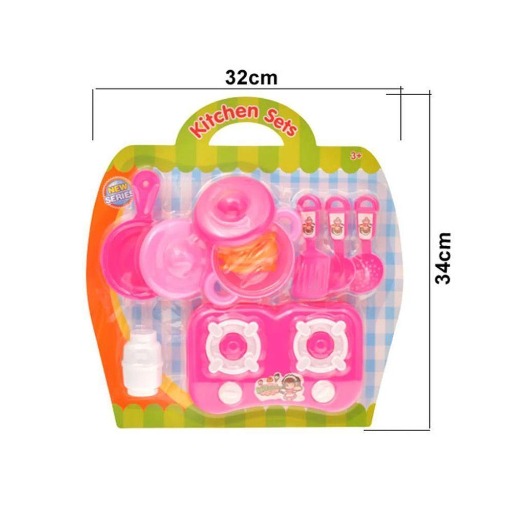 Casinha Kit Cozinha Infantil Fogão Panelinhas 10 Peças Brinq - 6