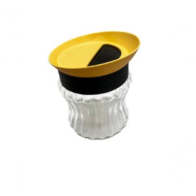 Pote Canelado Vidro Plástico Alimentos Hermético 950ml Cozin