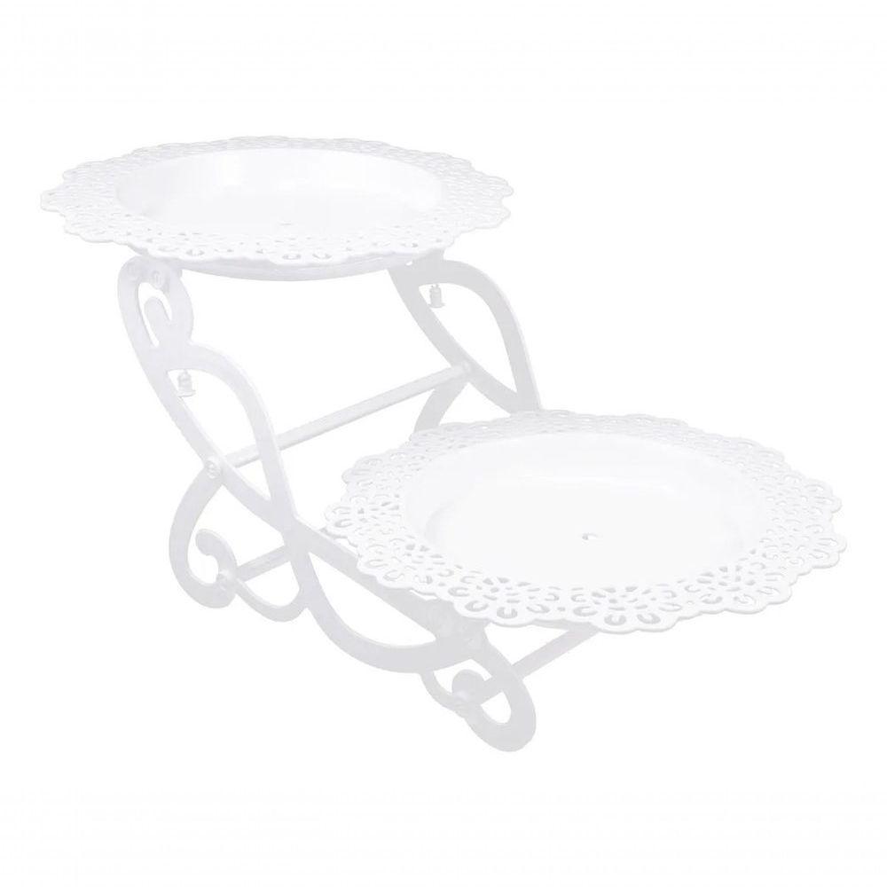 Suporte Doces 2 Andares Pratos Bandeja Cupcake Salgado Festa - 1