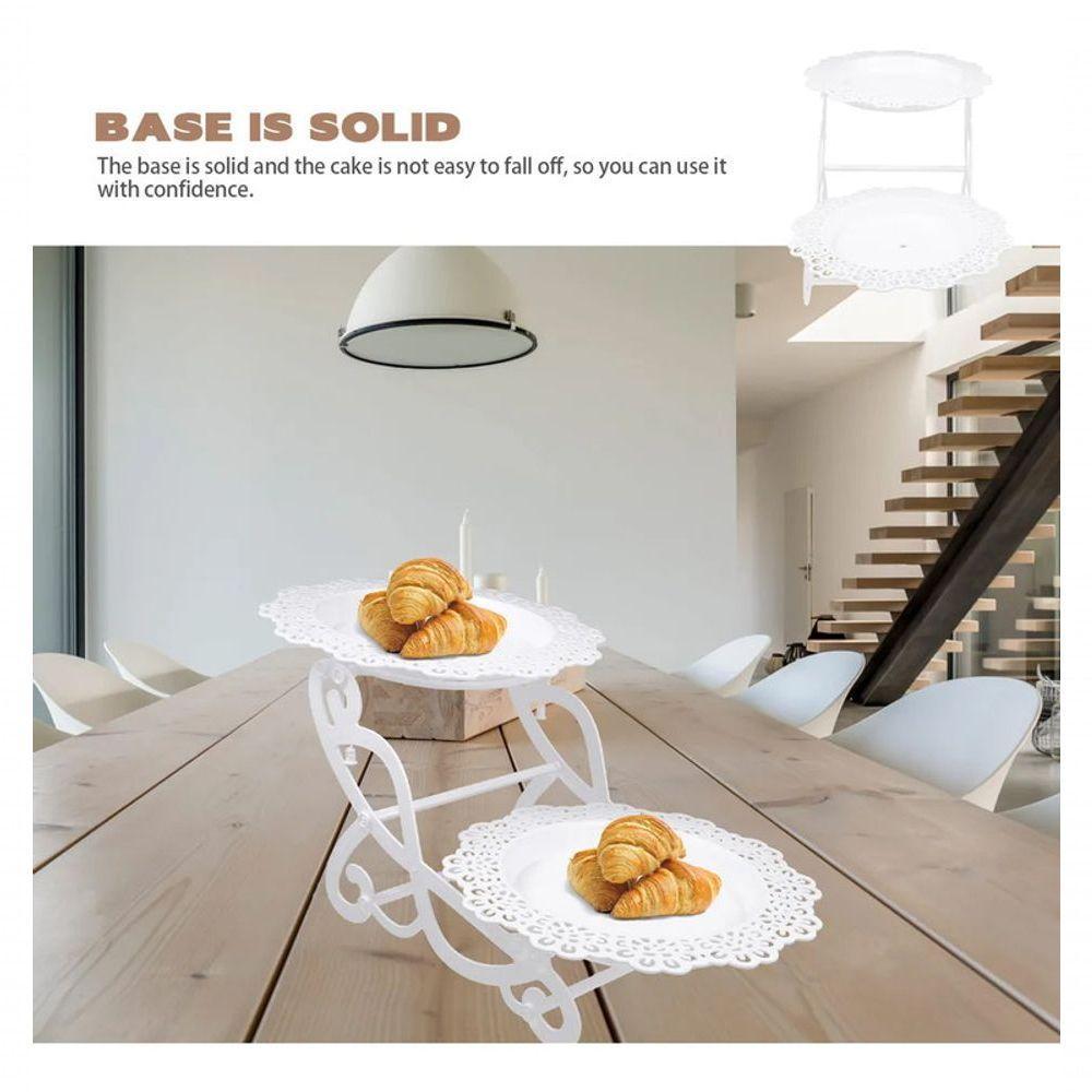 Suporte Doces 2 Andares Pratos Bandeja Cupcake Salgado Festa - 3