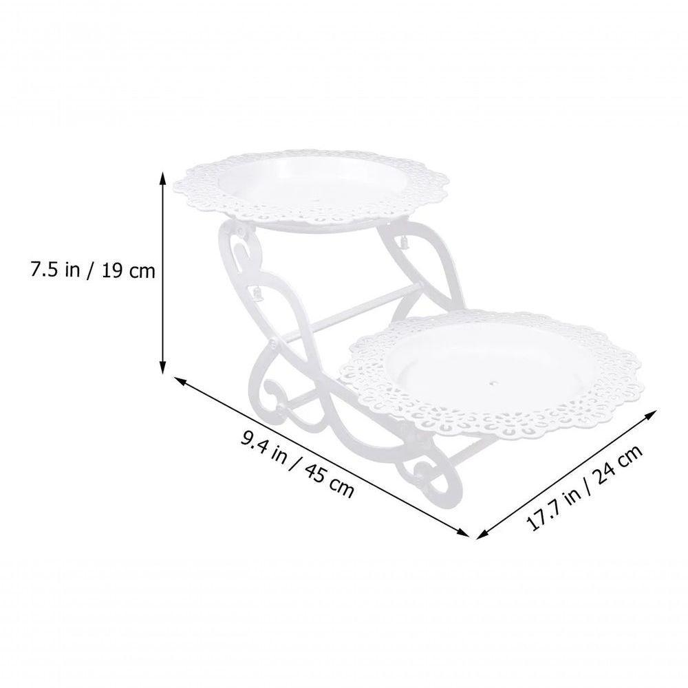 Suporte Doces 2 Andares Pratos Bandeja Cupcake Salgado Festa - 4