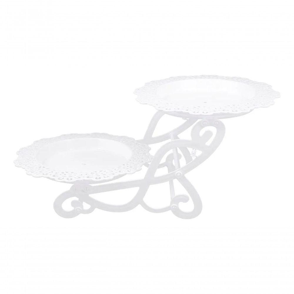 Suporte Doces 2 Andares Pratos Bandeja Cupcake Salgado Festa - 5