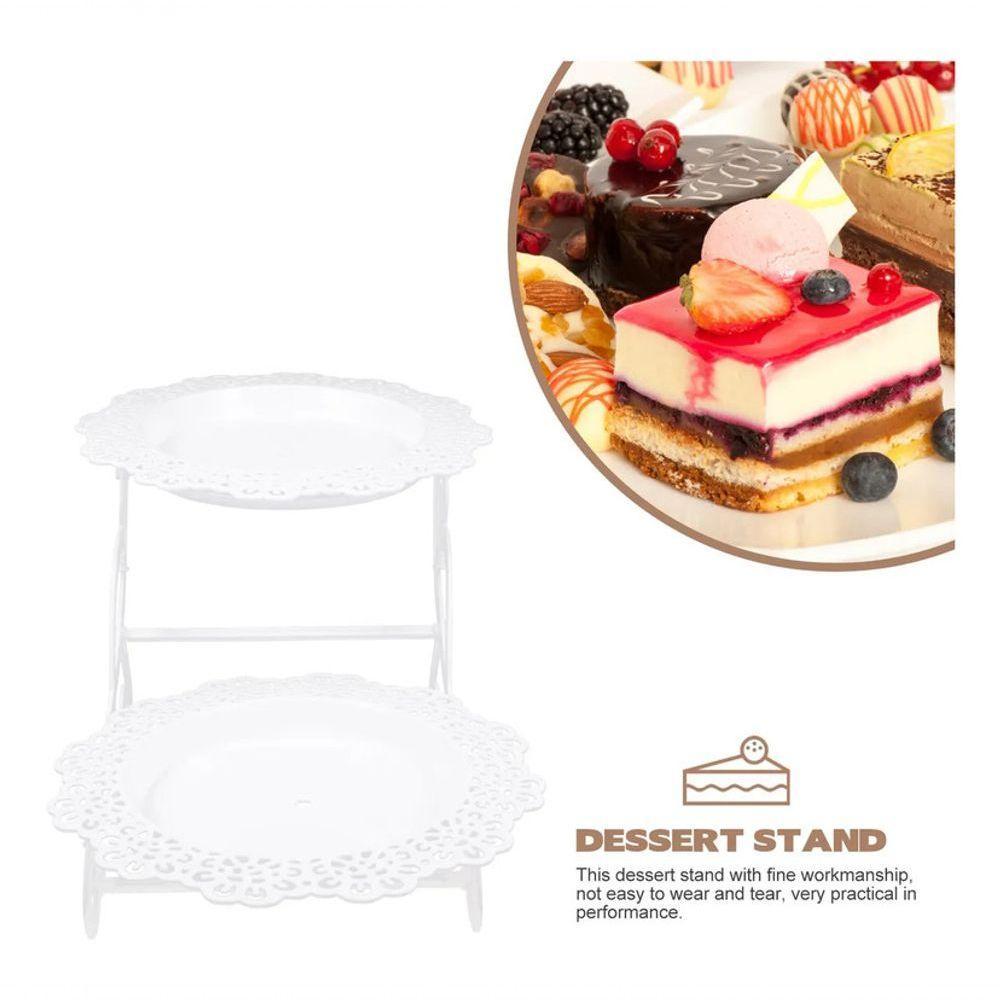 Suporte Doces 2 Andares Pratos Bandeja Cupcake Salgado Festa - 6