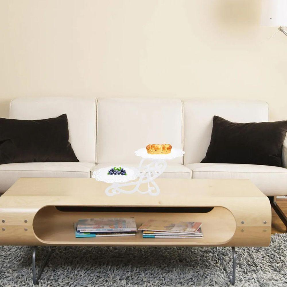 Suporte Doces 2 Andares Pratos Bandeja Cupcake Salgado Festa - 9