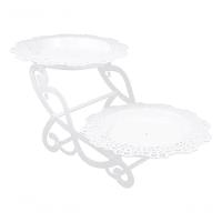 Suporte Doces 2 Andares Pratos Bandeja Cupcake Salgado Festa - 1