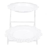 Suporte Doces 2 Andares Pratos Bandeja Cupcake Salgado Festa - 7