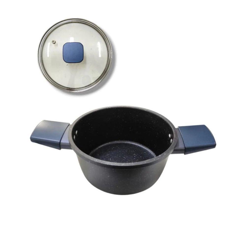 Caçarola Antiaderente Alumínio 18cm Tampa Vidro Fogão Induçã - 2