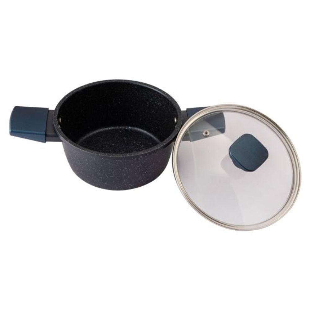 Caçarola Antiaderente Alumínio 18cm Tampa Vidro Fogão Induçã - 5