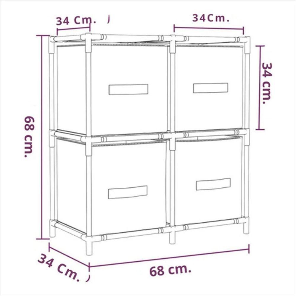 Organizador Quadruplo 2 Andares Tnt E Ferro 68 Cm X 34 Cm X - 2