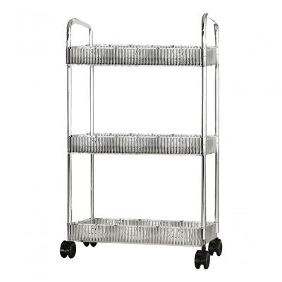 Carrinho Organizador 3 Andares Transparente Plástico Rodinha