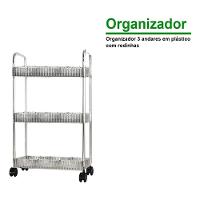 Carrinho Organizador 3 Andares Transparente Plástico Rodinha - 6