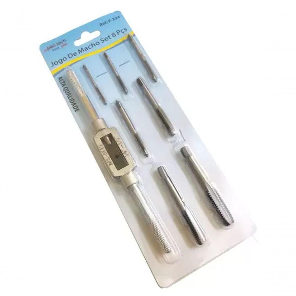 Kit Tarraxas E Macho Vira Macho Abrir Rosca Aço Carbono Ferr - 6