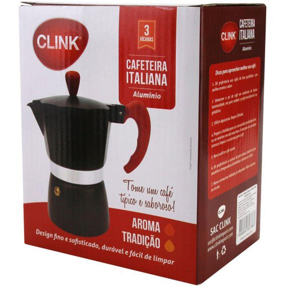 Cafeteira Italiana Aluminio Preta 3 Xícaras Cafés 150 Ml - 5