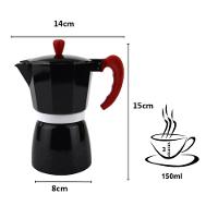 Cafeteira Italiana Aluminio Preta 3 Xícaras Cafés 150 Ml - 8