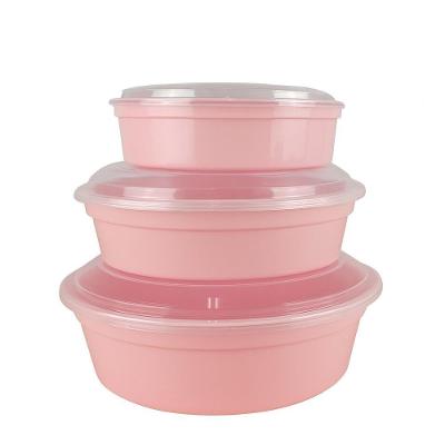 Kit 3 Potes Armazenar Alimentos Com Tampa P M G Resistentes A Microondas Freezer Frutas Legumes Rosa