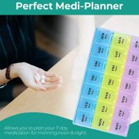 Caixa Porta Comprimidos Semanal Organizador Remedios Diario 21 Divisorias Diario Multiuso Capsulas Estojo Pesca Suplemen - 6