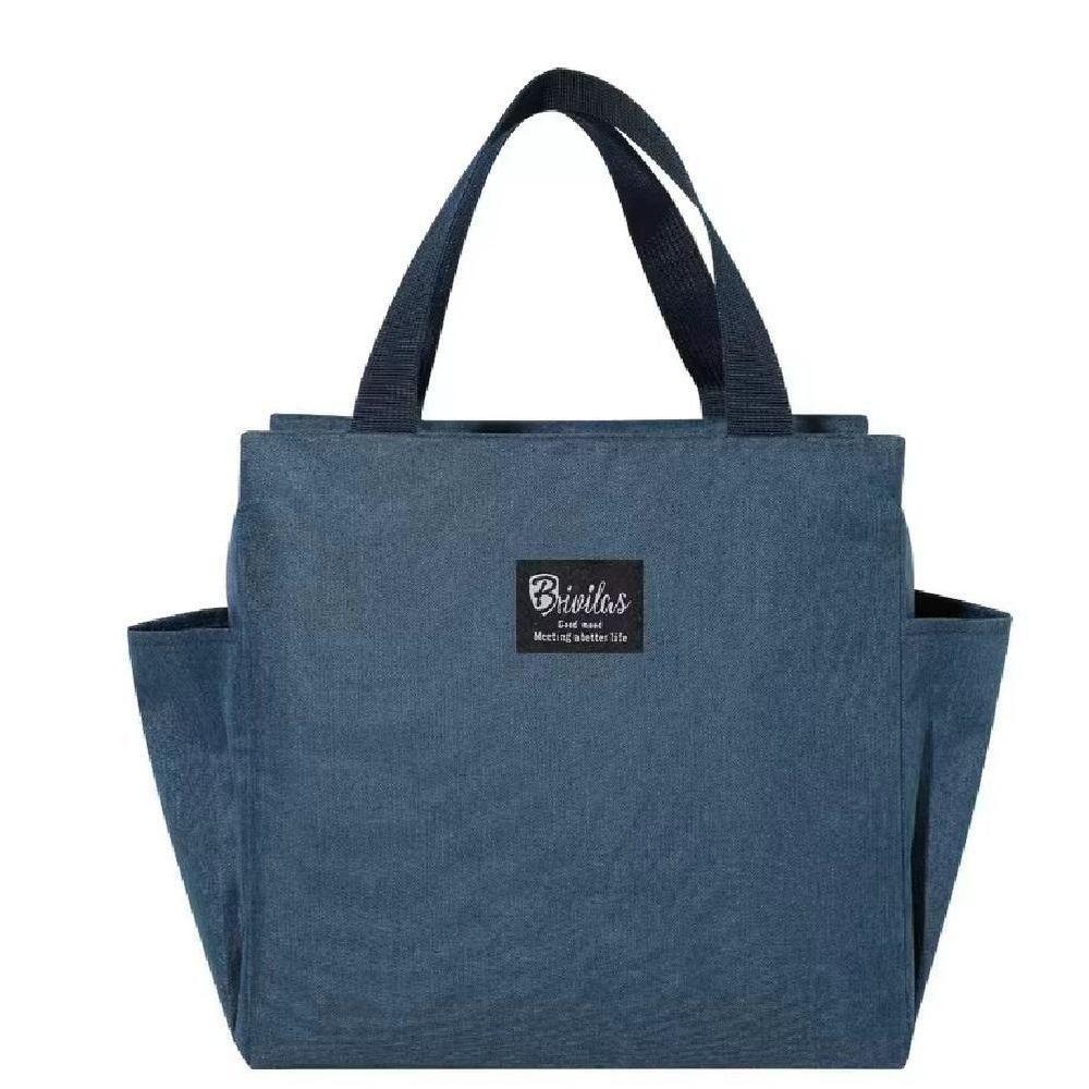 Bolsa Termica Lancheira Grande Trabalho Academia Parque Praia Bolso Porta Squeeze Celular Multiuso Azul - 7