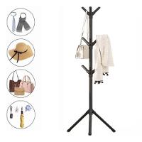 Cabideiro Portatil 9 Ganchos Pendura Roupas Casaco Chapeu Bone Mancebo Desmontavel Casa Banheiro Closet Arara Preta - 1