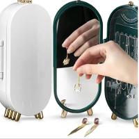 Porta Joias Luxo Dobravel Com Espelho Organizador Acrilico Bijuterias Brincos Pulseiras Colares 3 Compartimentos Exposit - 6