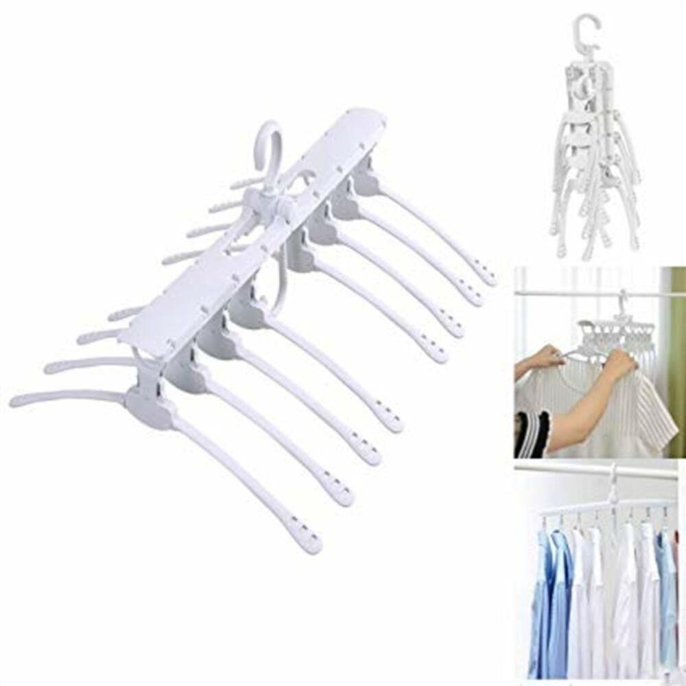 Cabide Organizador Magico 8 Em 1 Triplica Guarda Roupa Multiplica Espaco Giratorio Multifuncional Dobravel Cabideiro Ara - 3