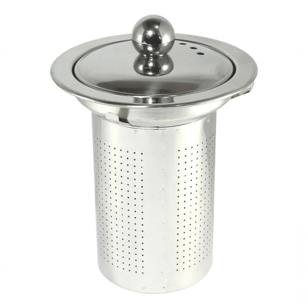 Chaleira Vidro Infusor Inox Bule 500ml Grande Cha Cafe Coador Jarra Transparente Luxo - 3