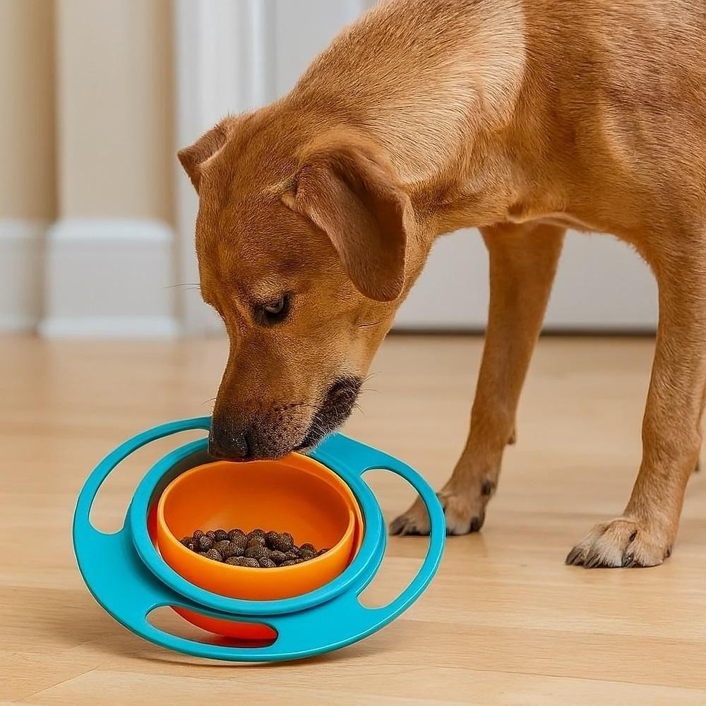 Comedouro Pet Giratorio Alimentador Inteligente Para Cachorro Gato Design Rotativo Sistema Anti Sujeira Verde - 5