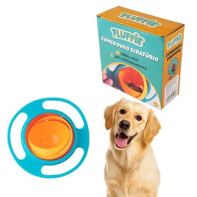 Comedouro Pet Giratorio Alimentador Inteligente Para Cachorro Gato Design Rotativo Sistema Anti Sujeira Verde