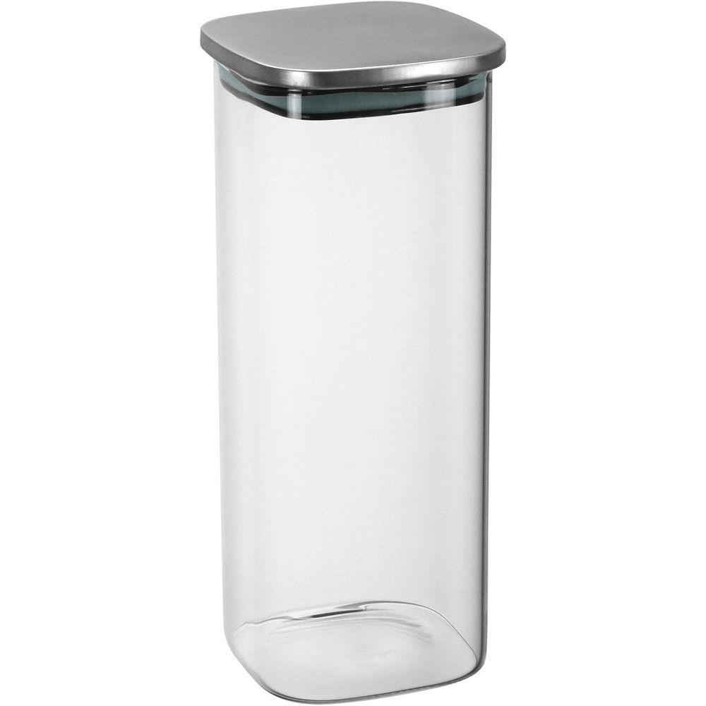 Pote Mantimentos Quadrado Tampa Inox Borossilicato 1,8l - 1