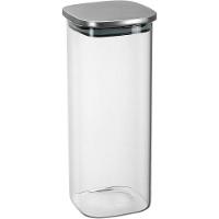 Pote Mantimentos Quadrado Tampa Inox Borossilicato 1,8l - 1