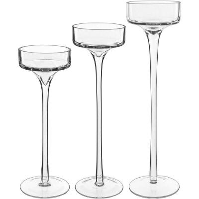 Jogo 3 Peças Castiçal Home&co Eco Crystal Transparente