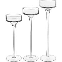 Jogo 3 Peças Castiçal Home&co Eco Crystal Transparente - 1