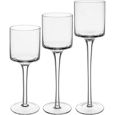 Jogo 3 Castiçal Porta Vela Home&co Eco Crystal Transparente