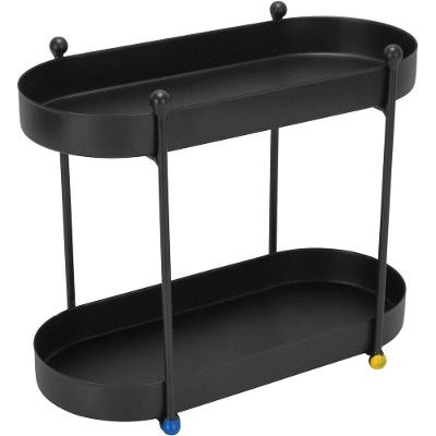 Suporte Para Vasos 2 Niveis Home&co Metal 23x27x13cm Preto Branco Vaso