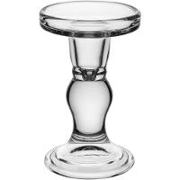 Castiçal Porta Vela Decorativo Redondo Home&co Vidro 14x8x8cm Transparente - 1