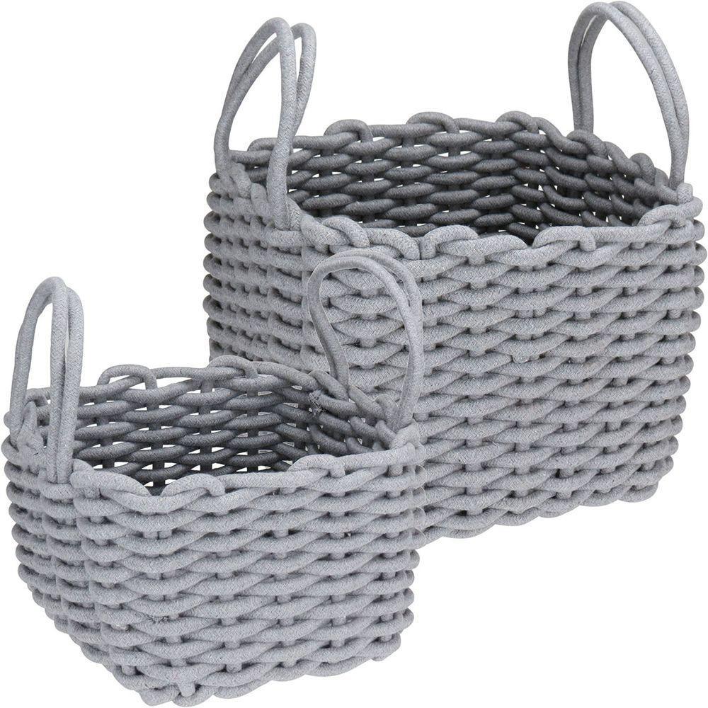 Jogo 2 Peças Cesta Organizadora Home&co - G:31x27 P:26x21 Cm - 1