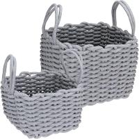 Jogo 2 Peças Cesta Organizadora Home&co - G:31x27 P:26x21 Cm - 1