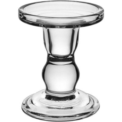 Castiçal Porta Vela Decorativo Redondo Home&co Vidro 11x8x8cm Transparente