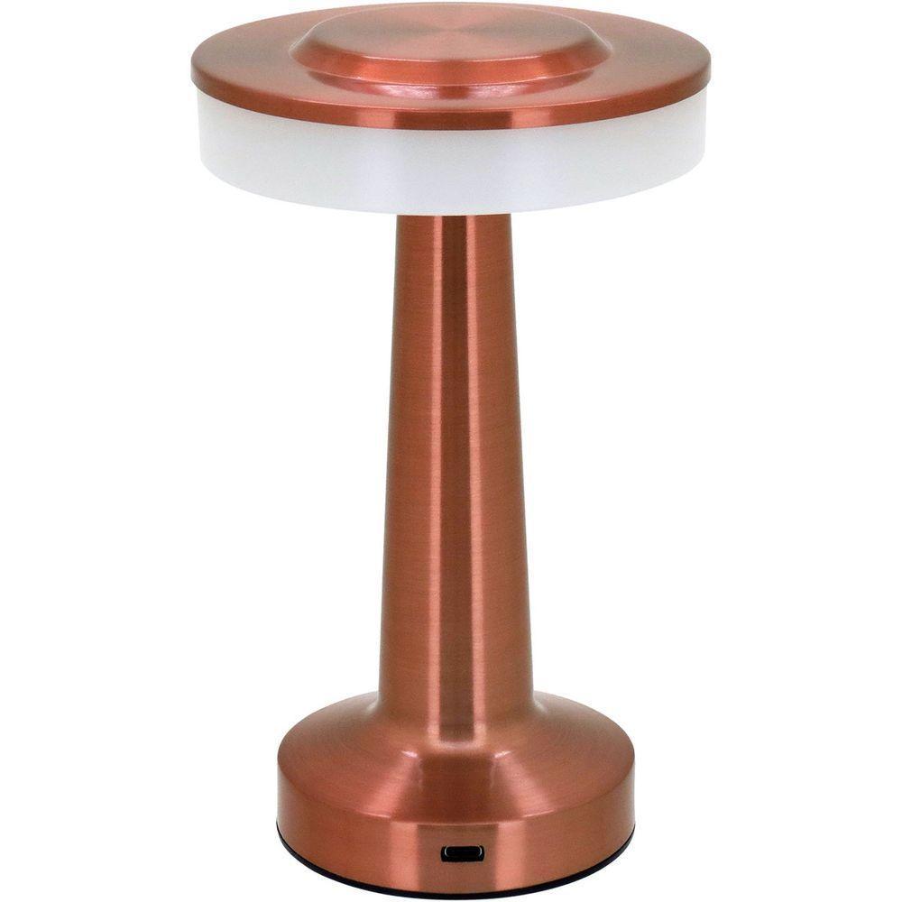 Luminária Led Mesa Usb Abajur Metal 20x12x12cm Cobre - 1