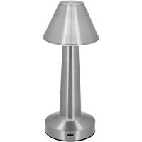 Luminária Abajur Led Mesa Usb Metal 21x9x9cm Prata - 1