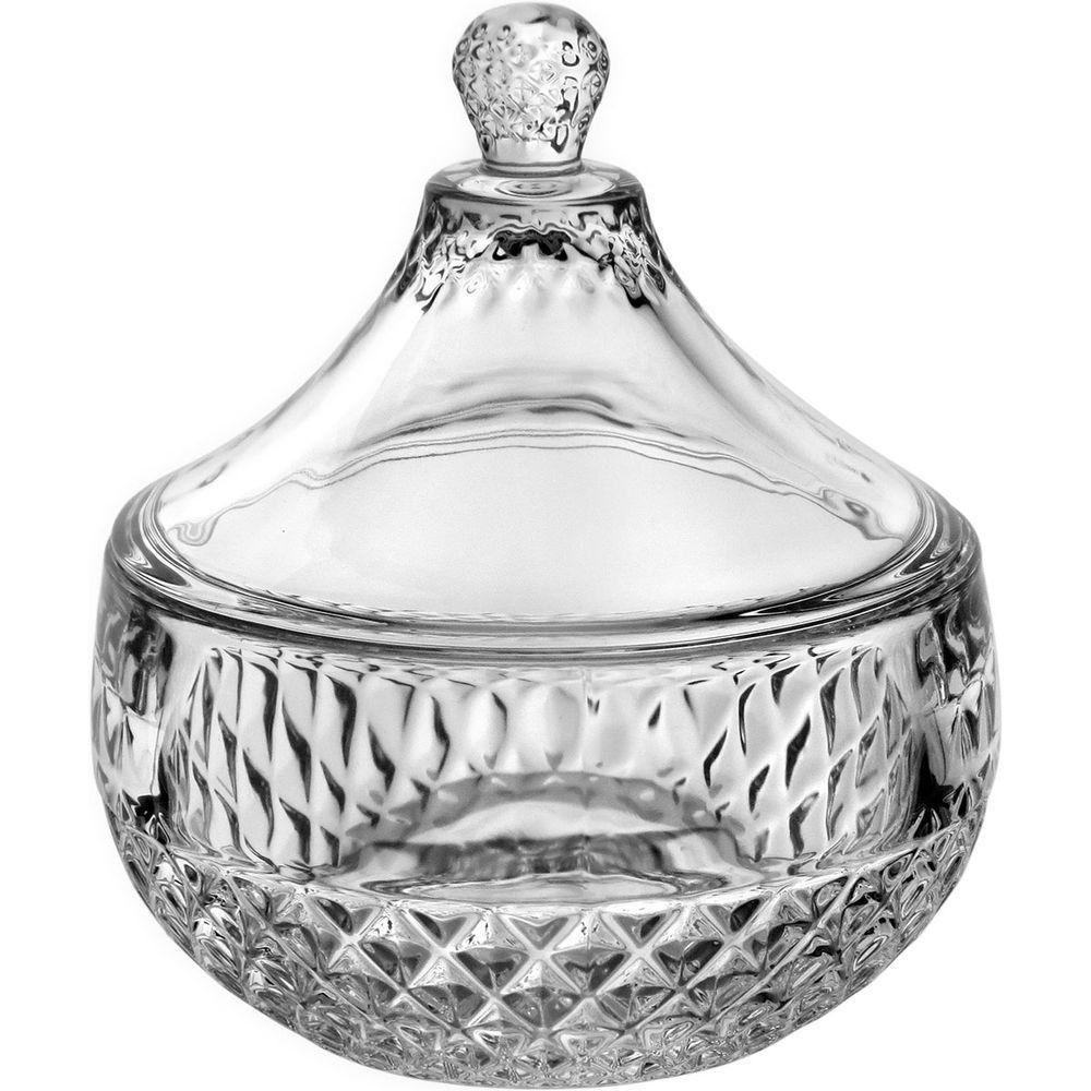 Vaso Potiche Bomboniere Redondo Decorativo Vidro 12x11x11cm - 1