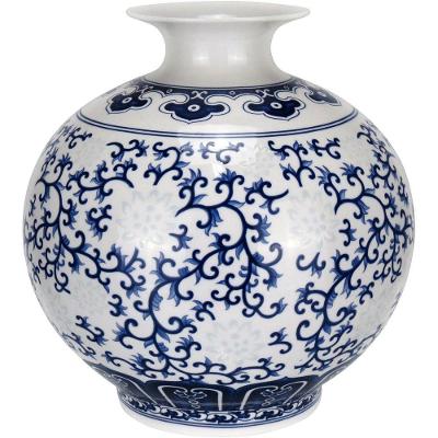 Vaso Decorativo Enfeite Redondo Bonechina Home&co 17x16 Azul