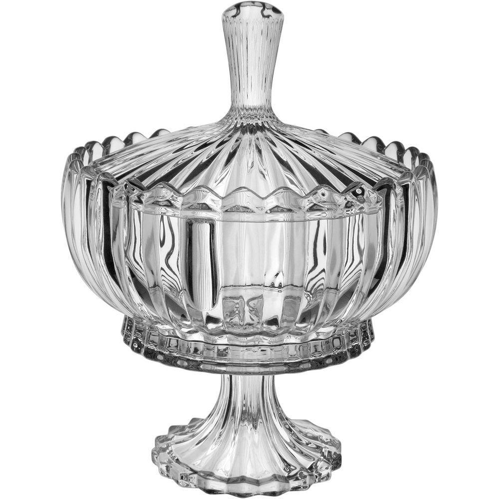 Vaso Potiche Bomboniere Home&co Crystal 30x22cm Transparente - 1