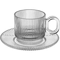 Jogo 6 Xicara De Cha Com Pires Home&co Vidro 170ml 14x7x6cm - 1